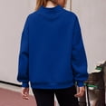 thumbnail image 5 of JGTDBPO Mock Neck Sweatshirt for Women Long Sleeve Oversized Loose Fit Soft Comfy Fleece Pullover Tops Trendy Casual Fall Outfits Dark Blue L, 5 of 6