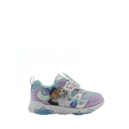 Disney Frozen Toddler Girl Anna & Elsa Shimmer Light-Up Athletic Sneaker, Sizes 7-12