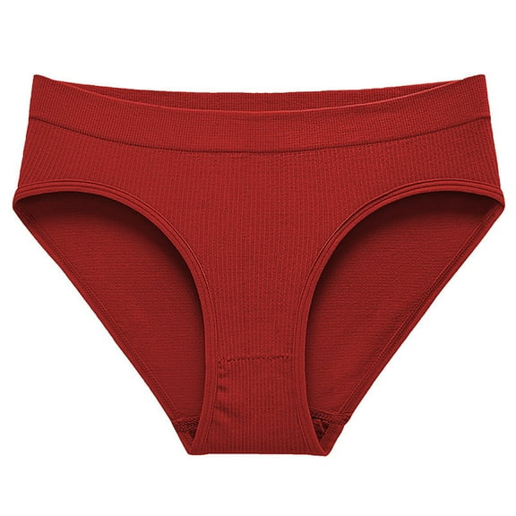 Ketyyh-chn99 Underwear Women High Waisted Underwear for Women Breathable Cute High Cut Panties Red,M