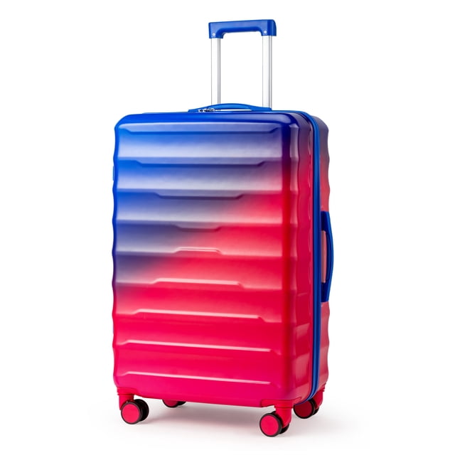 Ktaxon Valise Rigide à Roulettes Pivotantes de 28”, avec Serrure TSA, Valise Légère et Durable pour le Voyage, Bleu Rouge