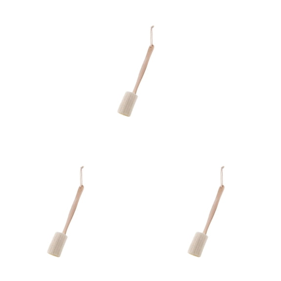 1-4PC Back Loofah Scrubber with Long Wooden Handle 16.5inch Loofah Sponge on a Stick Body Scrub Brush Exfoliating Luffa for Shower Bath Spa