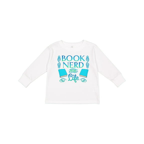 Inktastic Book Nerd for Life Boys or Girls Long Sleeve Toddler T-Shirt
