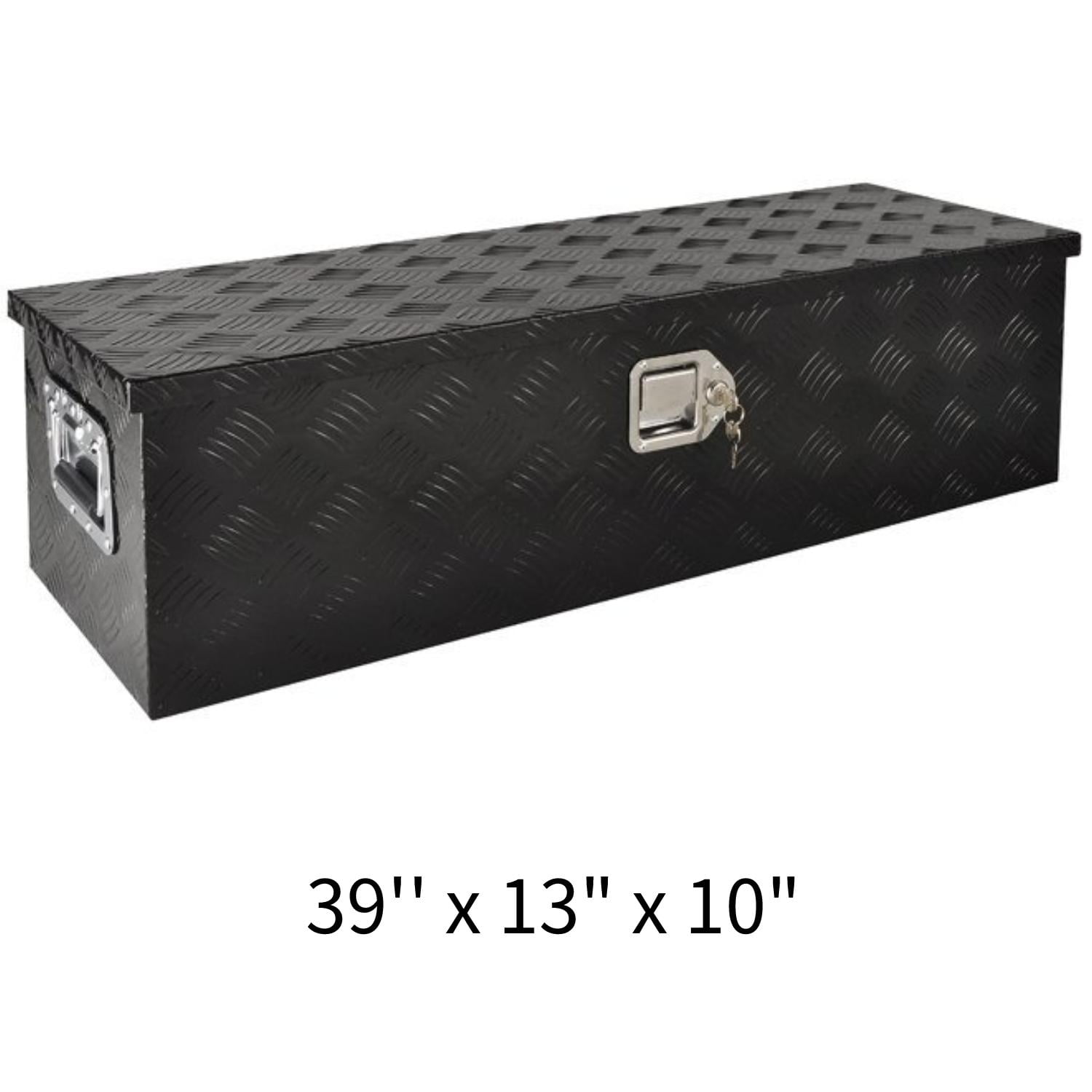 FGJQEFG 39 Inch Truck Bed Tool Box, Black Aluminum Utility Trailer