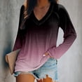 thumbnail image 2 of ESIGTZO Women's Summer And Fall Gradient Blend Long Sleeve T Shirt Fashion Elegant womens shirts Flowy Tunic Blouse Tops Plus Size T-Shirt Top Blouse, 2 of 5