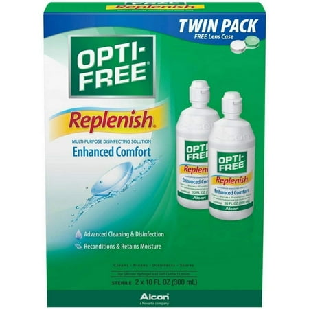 Opti-Free RepleniSH Multi Purpose Disinfecting Solution-10 oz x 2, 4 pack