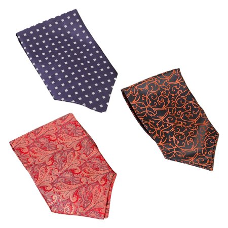 - Bundle Monster 3pc Mix Pattern Mens High Class Fashion Fancy Ascot Cravat Ties