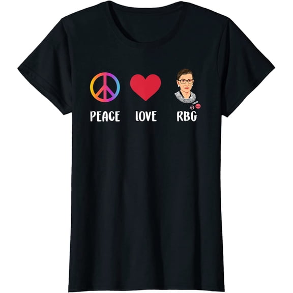 Peace Love RBG Ruth Bader Ginsburg Feminist T-Shirt