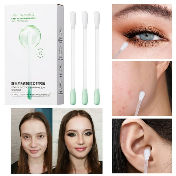 Beauty Tools 25 Pcs Cotton Stick With Makeup Remover Contains Make Up Remover Cotton Stick Round Tip Cosmetic Cleaning In One Remove 8Ml, Beauty Tools for Women
