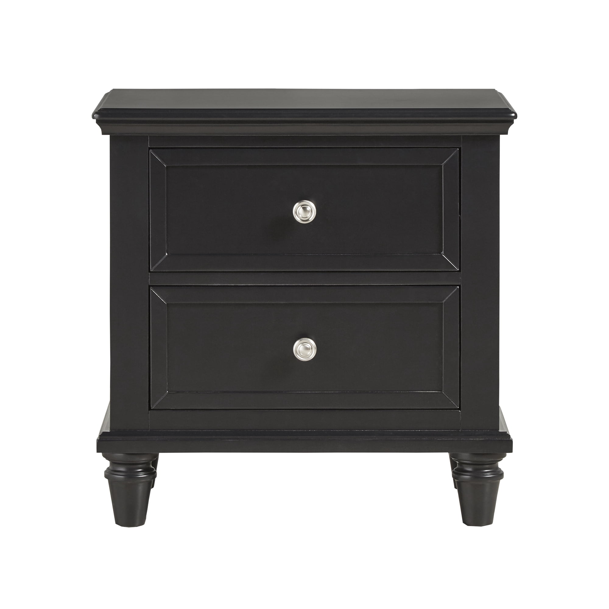 Chelsea Lane Elise 2-Drawer Nightstand End Table, Black