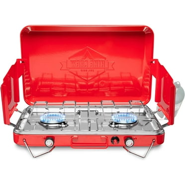 Camplux Propane Camping Stove 2 Burner & 1 Grill, Portable Outdoor Camplux Propane Camping Stove 2 Burner & 1 Grill, Portable Outdoor