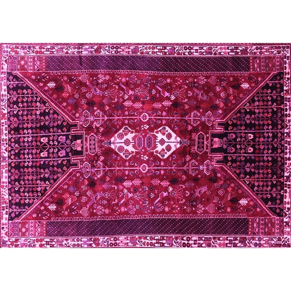 Ahgly Company Indoor Rectangle Persian Pink Traditional Area Rugs, 5' x 7'