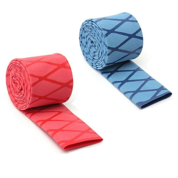 2pc Non Shrink Shrink Tubing Textured Grip Fishing Racket Handle Tape