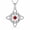 5, variant on Witches Knot Necklace with Viking Rune Symbols, Black Gold Plated Celtic Triquetra Pendant with Red Cubic Zirconia Jewelry Gift