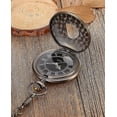 thumbnail image 4 of Reloj de bolsillo vintage Reloj de acero para hombre con cadena dorada (bronce, 4 of 5