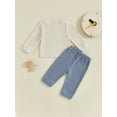 thumbnail image 4 of Suealasg Toddler Boys Fall Clothes Long Sleeve Henley Top Long Pants Sets 6M 12M 18M 2T 3T Infant Baby Boys 2Pcs Spring Outfits, 4 of 7
