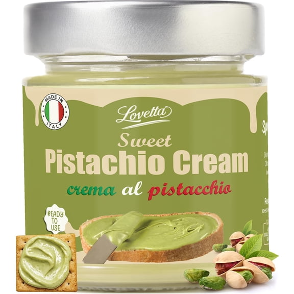 Pistachio Cream 200g (7.05 oz) – Sweet Italian Pistachio Butter, Paste & Spread, Crema de Pistachios