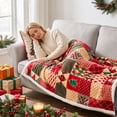 thumbnail image 3 of AMARHH Reversible Christmas Plush Throw Blanket, Soft Sherpa Fleece Holiday Print Fleece Blanket, Cozy Couch Bedroom Winter Holiday Decor, 3 of 6