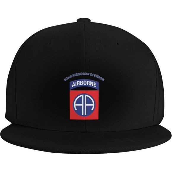 US Army 82nd Airborne Division Veteran Hat Casual Fashion Flat Bill Baseball Cap Adjustable Trucker Hats for Men and Women