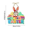 thumbnail image 6 of OKKVV Happy Easter Door Plaque, Colorful Easter Egg Bunny Wall Hanging Decorations Home Decor, 6 of 6