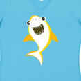 thumbnail image 4 of Inktastic Cute Shark, Little Shark, Yellow Shark, Sea Animal Women's V-Neck T-Shirt, 4 of 5