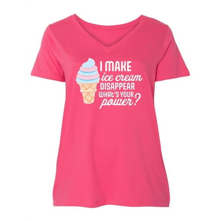 

Inktastic I Make Ice Cream Disappear What s Your Power Women s Plus Size V-Neck