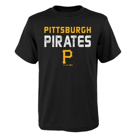 MLB Pittsburgh PIRATES TEE Short Sleeve Boys Team Name and LOGO 100% Cotton Team Color