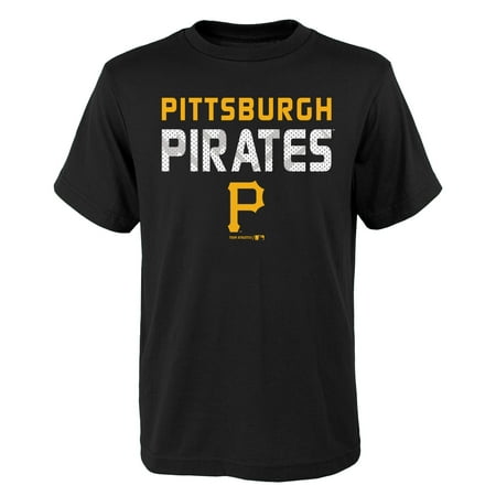 Pittsburgh Pirates Team Logo Ball - MLB Pittsburgh PIRATES TEE Short Sleeve Boys Team Name and LOGO 100% Cotton Team Color 4-18