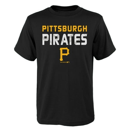 MLB Pittsburgh PIRATES TEE Short Sleeve Boys Team Name and LOGO 100% Cotton Team Color (Best Travel Baseball Team Names)