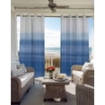 thumbnail image 4 of Blue White Ombre Blackout Curtains, Light Blocking Print Window Curtains, Modern Abstract Striped Lines Art Thermal Insulated Window Drapes for Living Room Kitchen Cafe 2 Panels, 55"W x 39"L, 4 of 9
