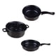 thumbnail image 3 of Juego de 3 ollas y sartenes Macarena Olla para sopa resistente Olla para leche Antiadherente Negro, 3 of 8
