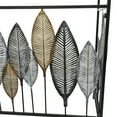 thumbnail image 5 of DecMode 44" x 30" Black Metal Rectangular Leaf Console Table with Mirrored Glass Top and Gold Accents, 1-Piece, 5 of 13