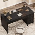 thumbnail image 3 of QinaQin Farmhouse-Style Office Desk with Charging Station and File Drawers | 53.5-Inch Wooden Computer Desk with Built-In USB Ports for An Executive Computer Workspace In a Home Office, 3 of 9
