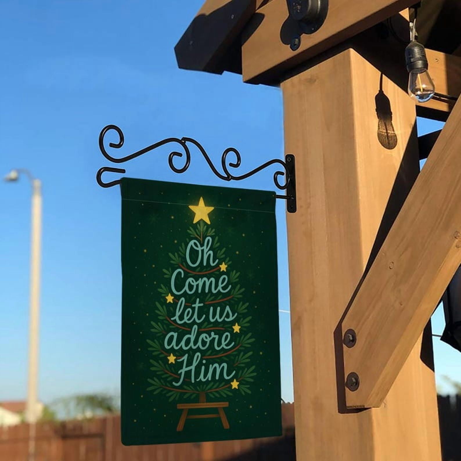 TiniDecor Religious Christmas Garden Flag – Oh Come Let Us Adore Him Christian Yard Decor, 28" x 40"