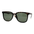 thumbnail image 1 of Classic Hipster Rectangular Keyhole Horn Rim Sunglasses Matte Tortoise Green, 1 of 4