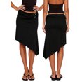 thumbnail image 2 of LMLYSoH Women's Flowy Midi Skirts Fashionable Casual Hardware Decor Elastic Waist Asymmetrical Hem Skirt, 2 of 7