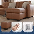 thumbnail image 5 of AODAILIHB 88" W Linen Fabric 3-Seat Sofa Set with Ottoman, Love-seat Couch with 2 USB Charging Ports and Stowage Pocket, Upholstered Arm Sofa For Living Room, Office, Brown, 5 of 7
