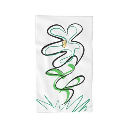 YFYANG Absorbent Towel, Soft Skin-Friendly White Abstract Line Flowers Washcloth Bath Towel, Suitable for All Skin, 27.5 x 16-inch