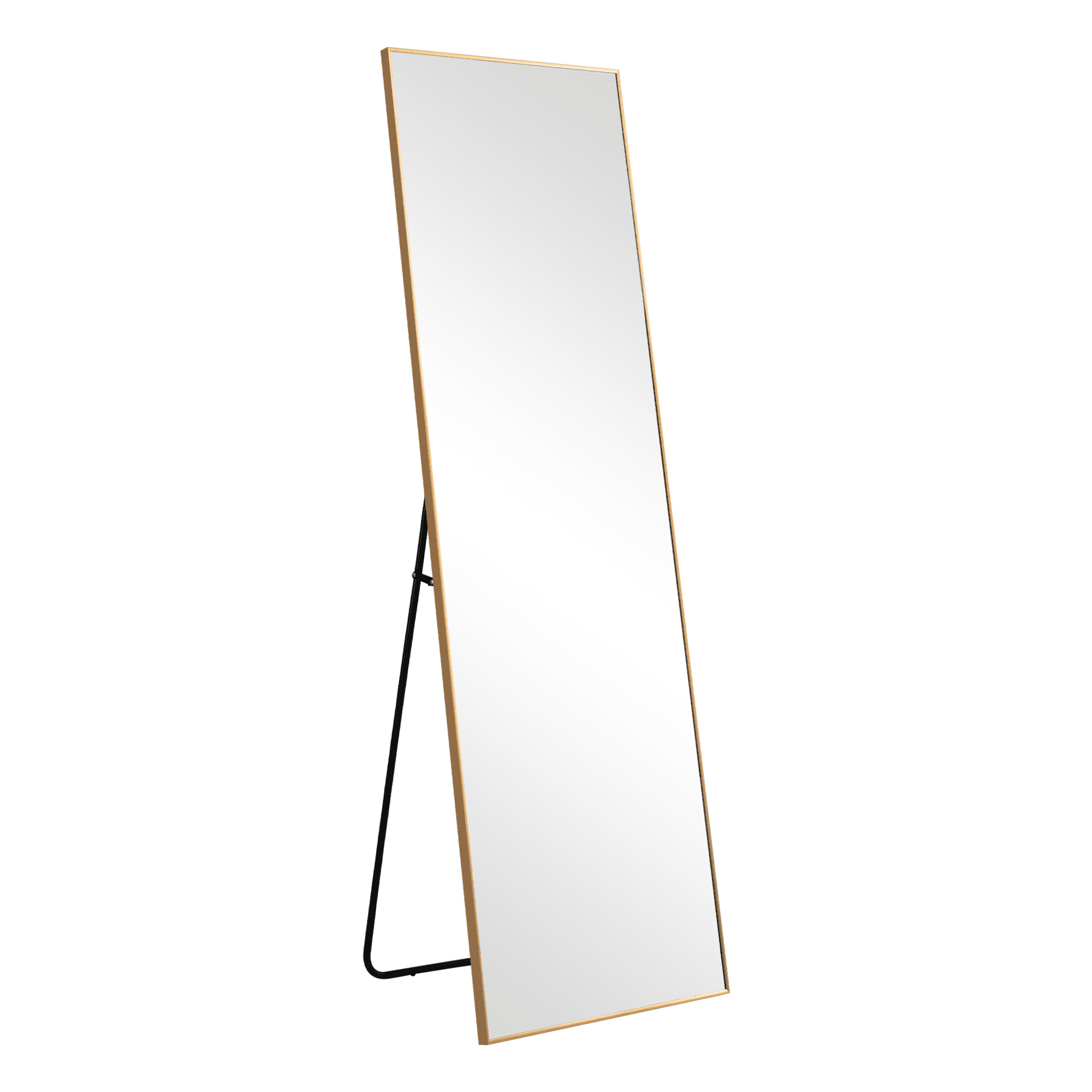 MAYEERTY 64"x 21" Metal Framed Rectangle Floor Mirror, Full Length Mirror with Free Standing, Bedroom Mirror