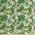 thumbnail image 1 of Tropical Sofa Upholstery Fabric by the Yard, Composition of Aloha Flowers and Fern Leaves Exotic Hawaiian Foliage Colorful, Decorative Fabric for DIY and Home Accents, Multicolor by Ambesonne, 1 of 4