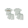 thumbnail image 2 of BemeyourBBs Toddler Baby Boys Duck Outfits Infant Baby Boy Summer Clothes Cute Mallard Embroidery Short Sleeve T-Shirts Elastic Waist Shorts 2Pcs Clothing Set, 2 of 9