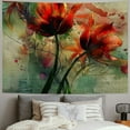thumbnail image 2 of Orinice Flowers Grungy Background Green Stem Tapestry Wall Hanging Unique Style Graphic Tapestries Home Wall Decor Art for Living Room Bedroom Apartment Farmhouse Dorm 40x60inch, 2 of 6
