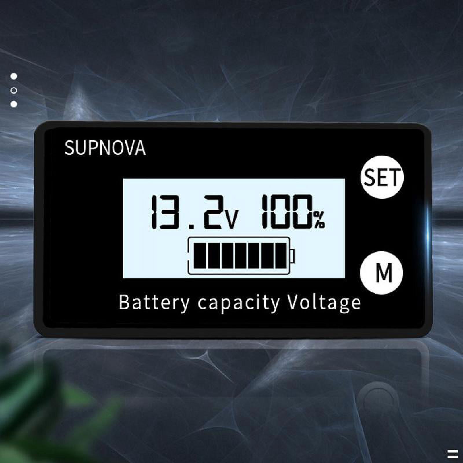 Necvior Battery Capacity for 12V 24V 48V 72V Acid Lithium LiFePO4 Car Motorcycle Voltmeter Panel