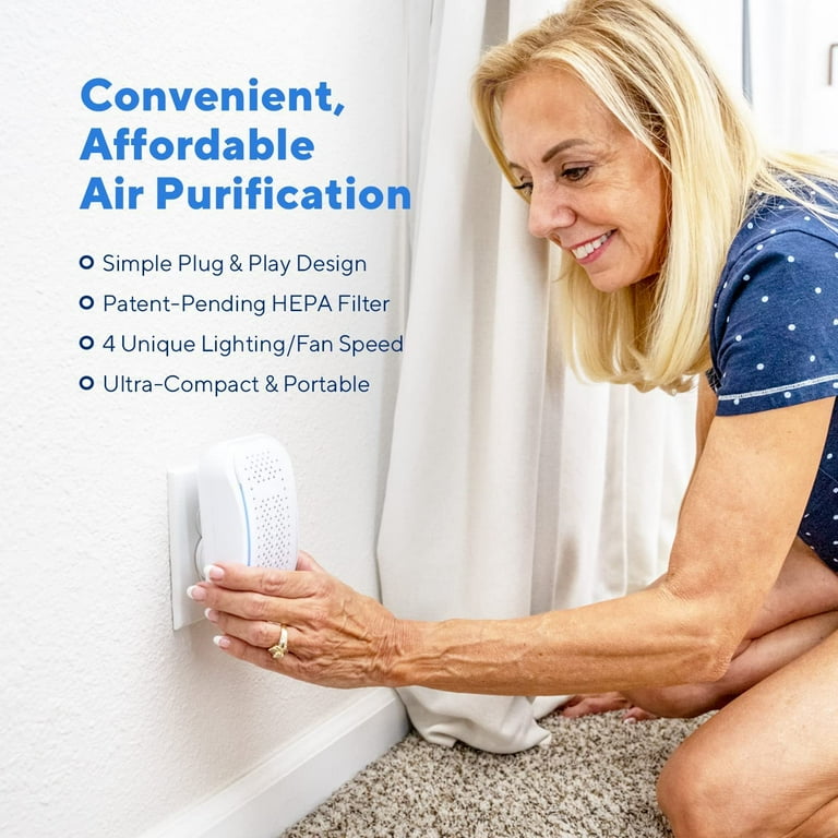 Clarifion DSTx Portable Air Purifier Plug In Air Ionizer HEPA Air Filter Mini Personal Air Purifiers For Home Helps Reduce Dust Smoke Odor