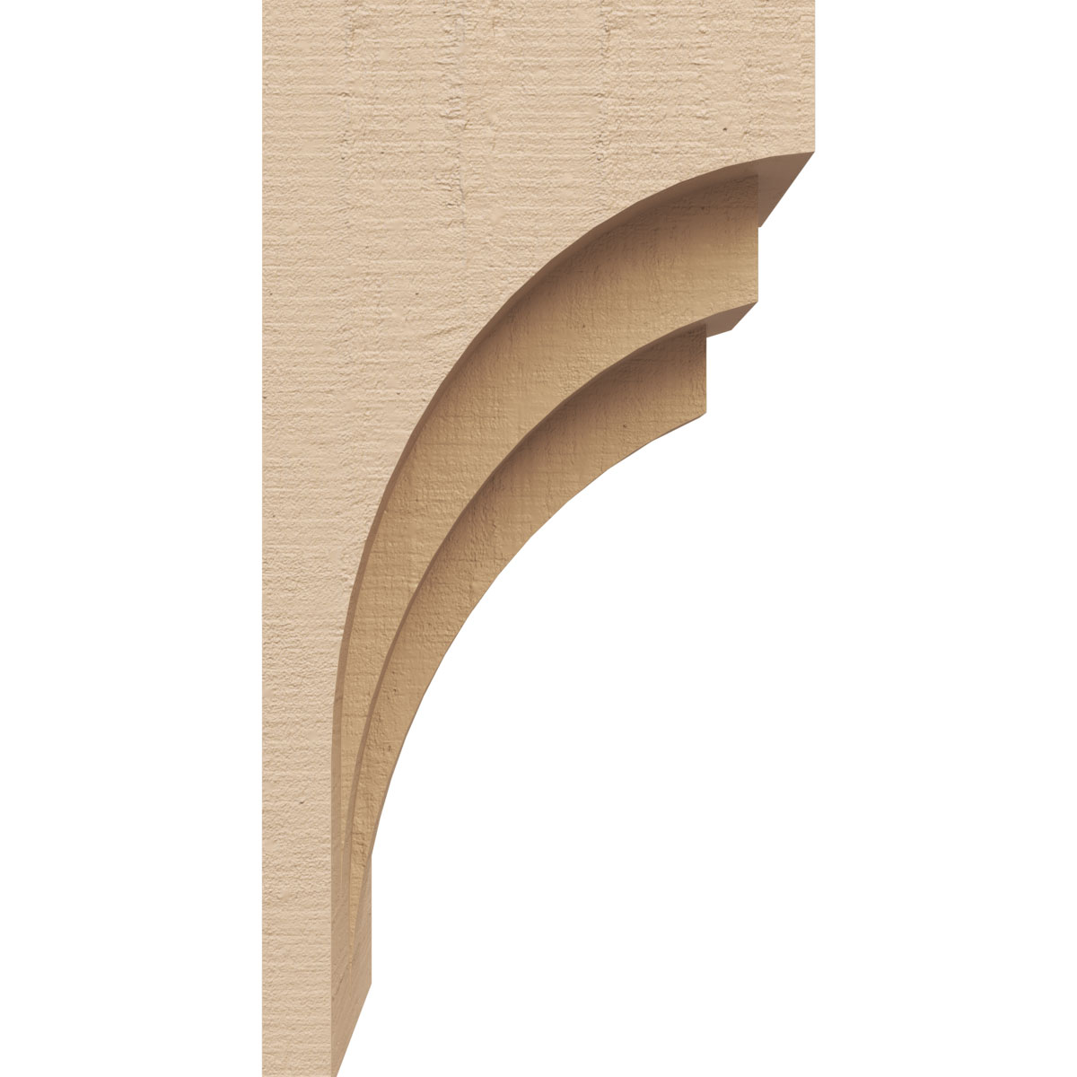 5"W x 5"D x 10"H Wide Rockford Rough Cedar Woodgrain TimberThane Corbel, Primed Tan