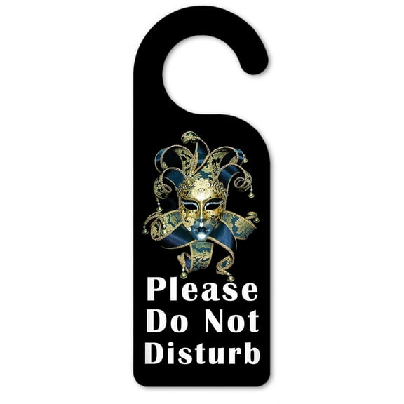 Do Not Disturb Door Knob Hanger Sign - Mardi Gras Mask