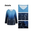 thumbnail image 4 of Gvmfive Women's V-Neck Long Sleeve Casual Gradient Print Loose Pullover Tops, 4 of 5