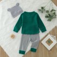 thumbnail image 3 of Gibobby Conjunto para bebé niña Camiseta de manga larga para niños y niñas,, Tops, pantalones a rayas, trajes para recién nacidos(Verde,3-6 Meses), 3 of 5