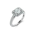 thumbnail image 3 of HeartsAndYou 2ct Emerald Cut Moissanite Halo Engagement Ring for Women 18k White Gold over Silver Round Accents, 3 of 5