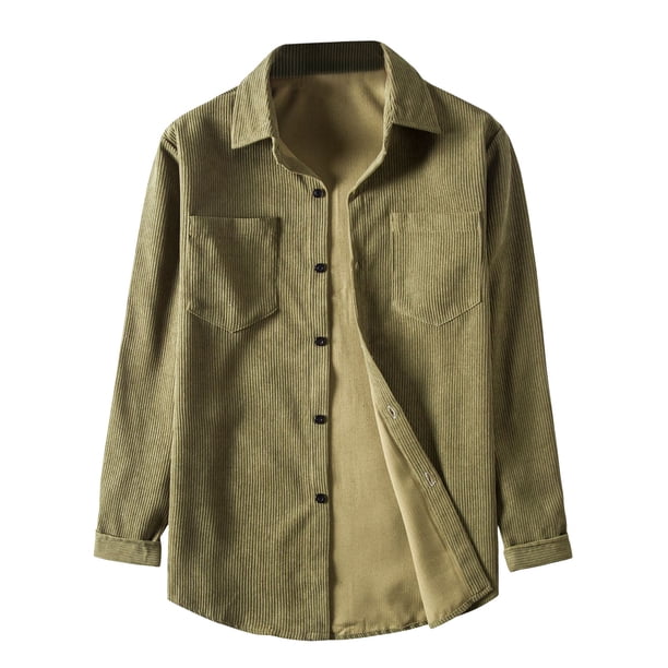 Chaquetas Casuales Para Hombres Chaqueta de Camisa Con Múltiples Bolsillos de Pana Odeerbi ODB-4
