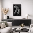 thumbnail image 5 of Framed Canvas Print Black and White Leopard Wall Art Dramatic Wildlife Animal Decorative for Living Room Bedroom - 24"x36" BLACK, 5 of 8